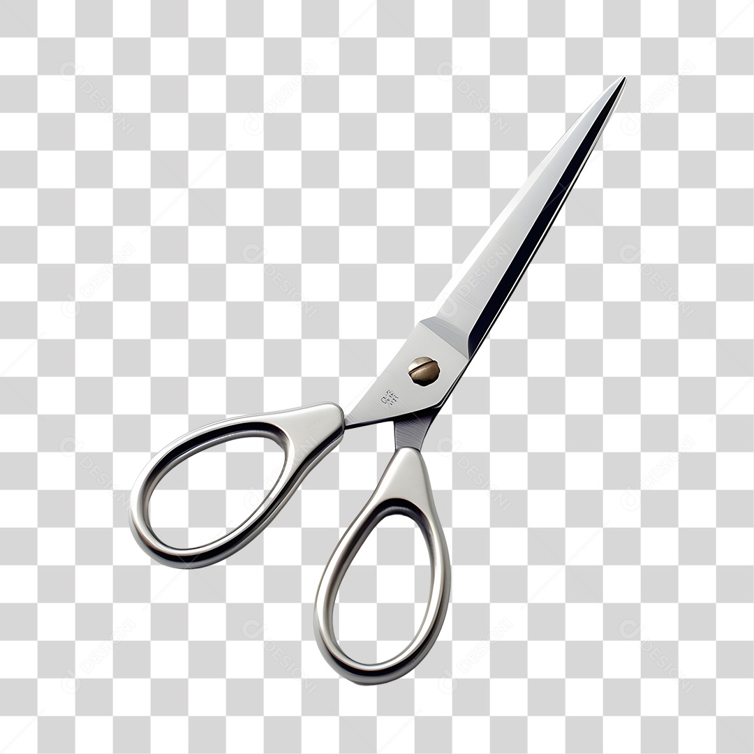 Objeto 3D Tesoura Salão Barbeiro Para Composição PNG Transparente