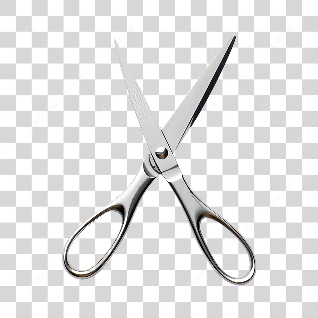 Objeto 3D Tesoura Salão Barbeiro Para Composição PNG Transparente