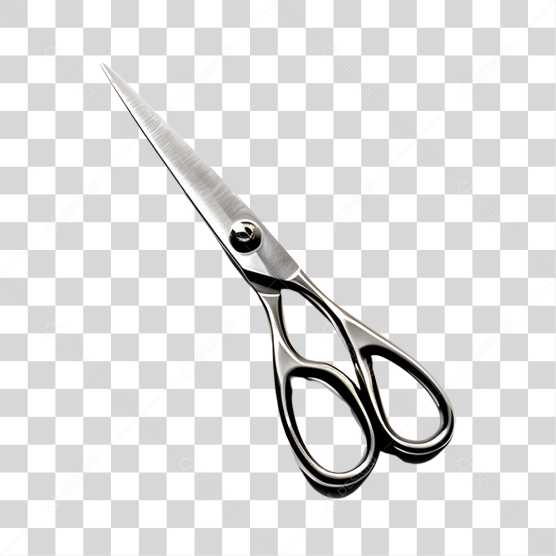 Objeto 3D Tesoura Salão Barbeiro Para Composição PNG Transparente