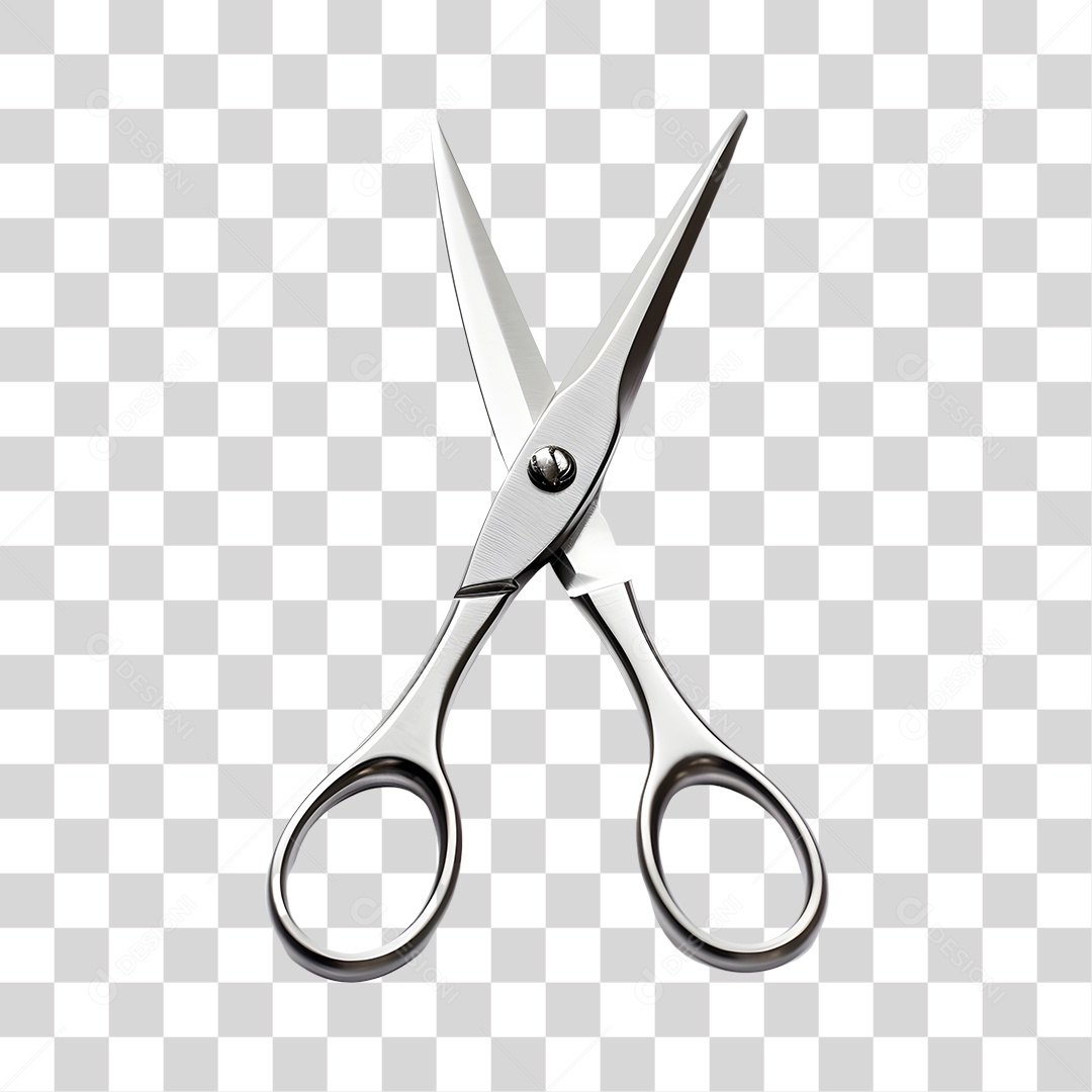Objeto 3D Tesoura Salão Barbeiro Para Composição PNG Transparente