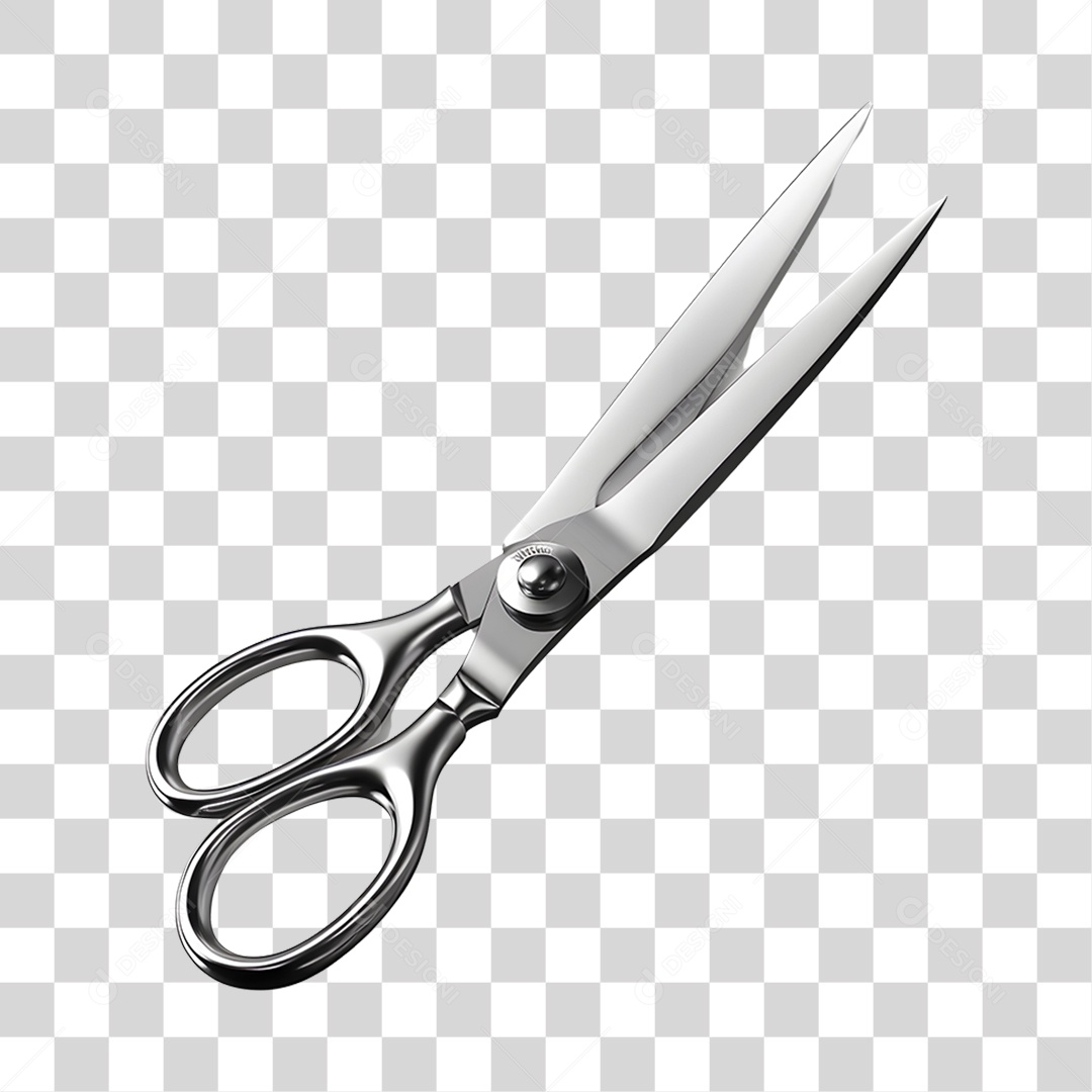 Objeto 3D Tesoura Salão Barbeiro Para Composição PNG Transparente