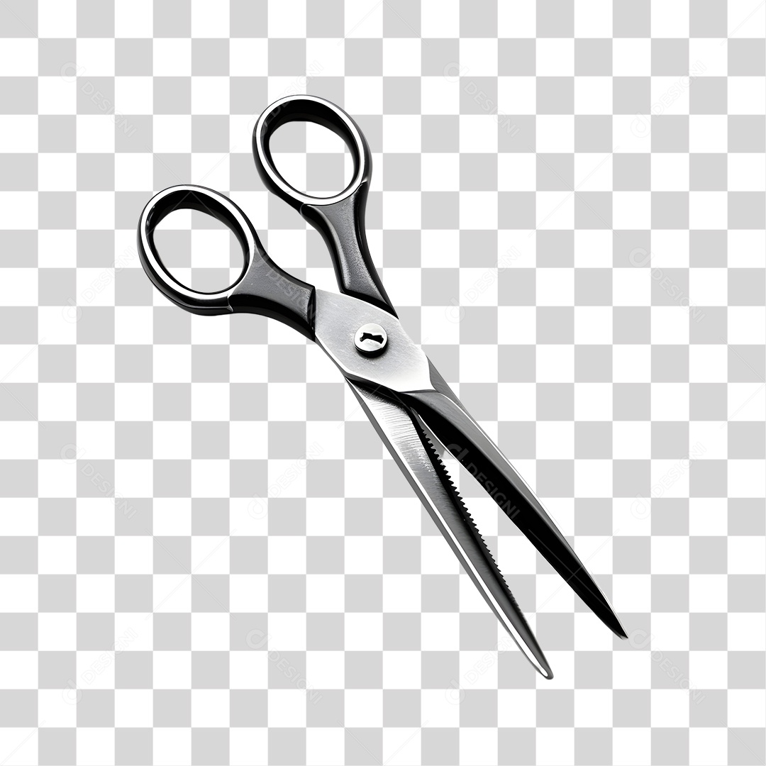 Objeto 3D Tesoura Salão Barbeiro Para Composição PNG Transparente