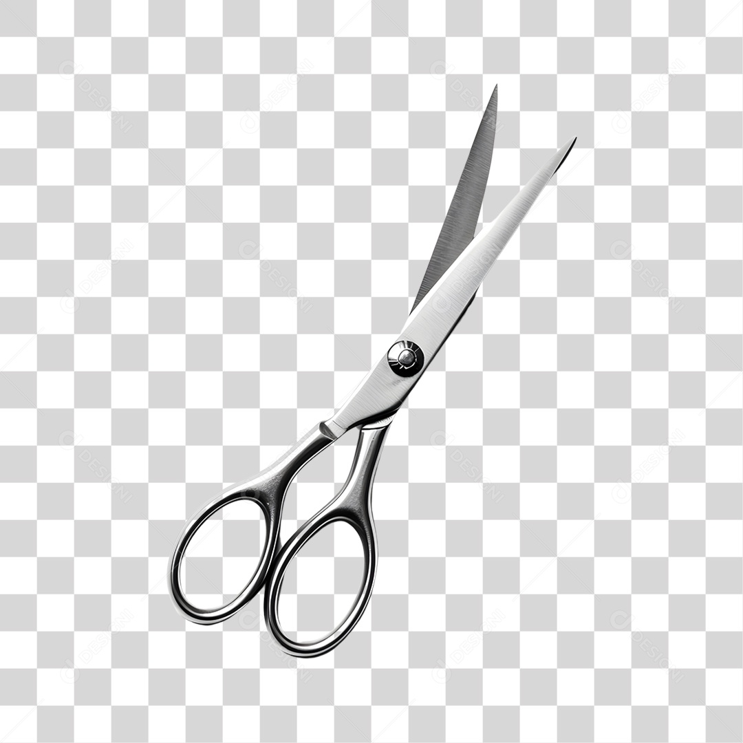Objeto 3D Tesoura Salão Barbeiro Para Composição PNG Transparente