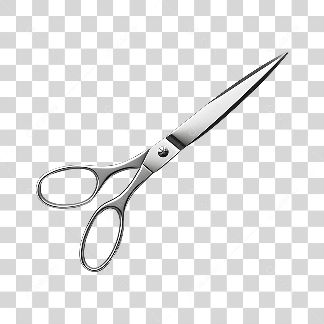 Objeto 3D Tesoura Salão Barbeiro Para Composição PNG Transparente