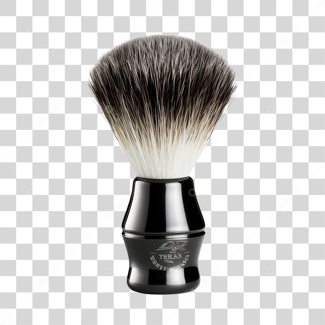 Objeto 3D Pincel de Barbear Salão Barbeiro Para Composição PNG Transparente