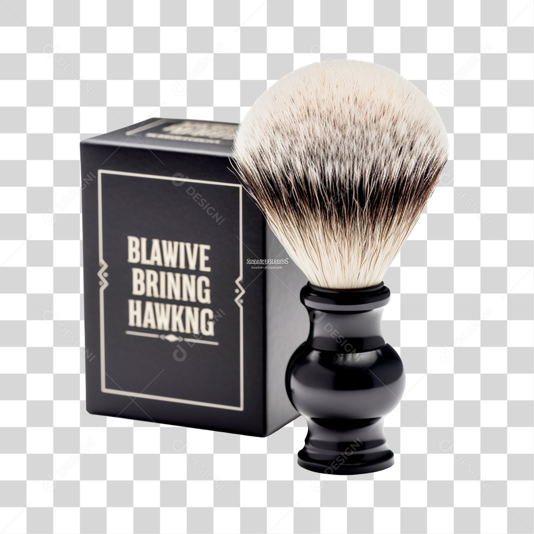 Objeto 3D Pincel de Barbear Salão Barbeiro Para Composição PNG Transparente