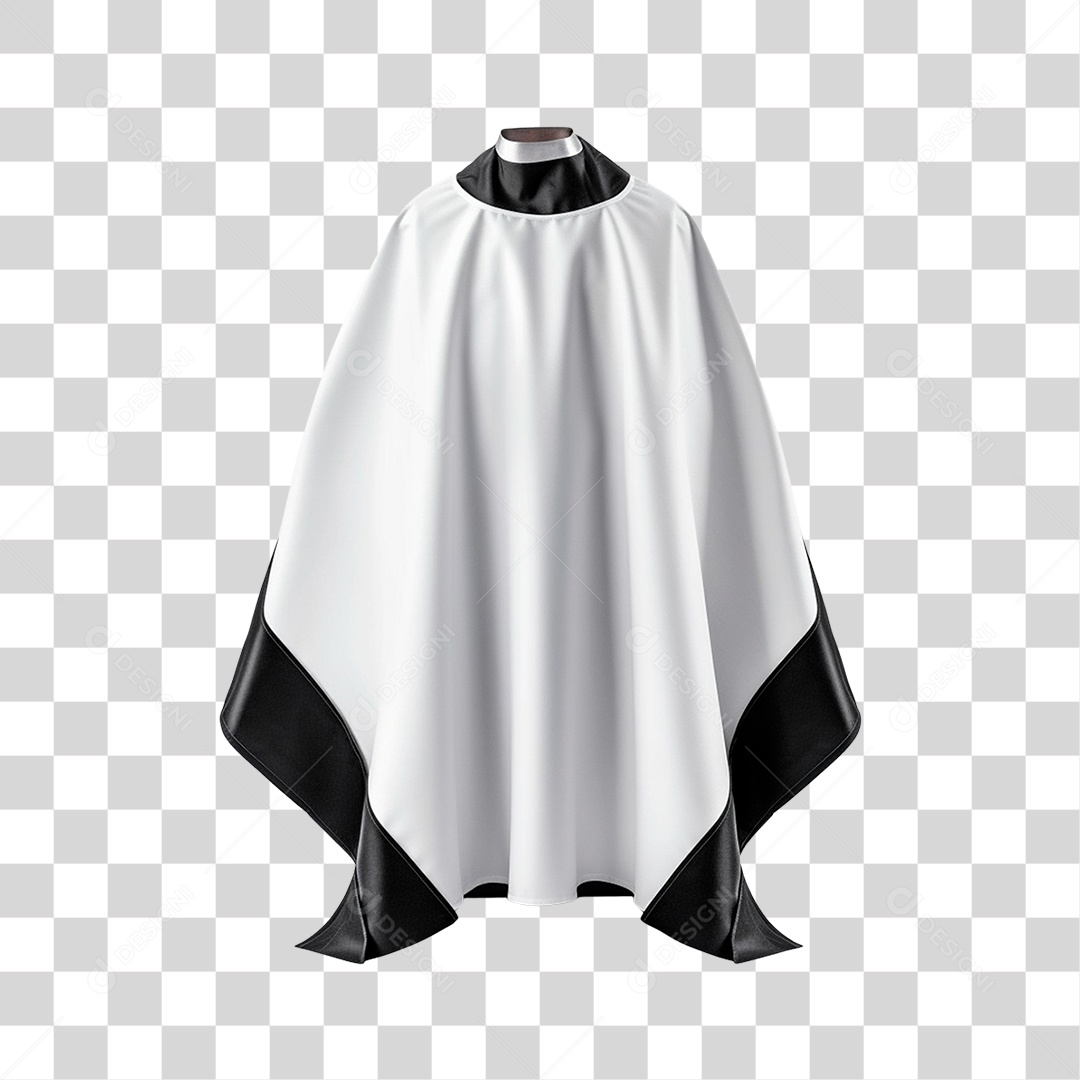 Objeto 3D Capa de Corte Barbear Salão Barbeiro Para Composição PNG Transparente