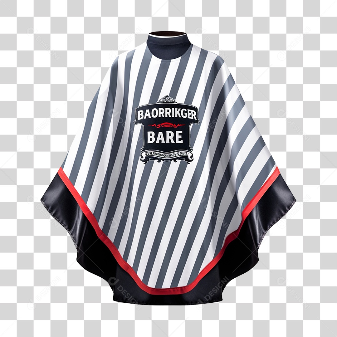 Objeto 3D Capa de Corte Barbear Salão Barbeiro Para Composição PNG Transparente