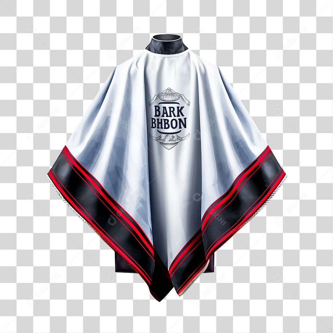 Objeto 3D Capa de Corte Barbear Salão Barbeiro Para Composição PNG Transparente