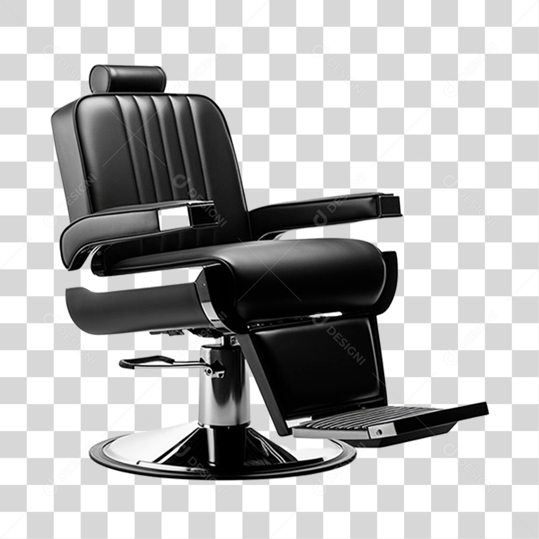 Objeto 3D Cadeira para Corte de Salão Barbeiro Para Composição PNG Transparente
