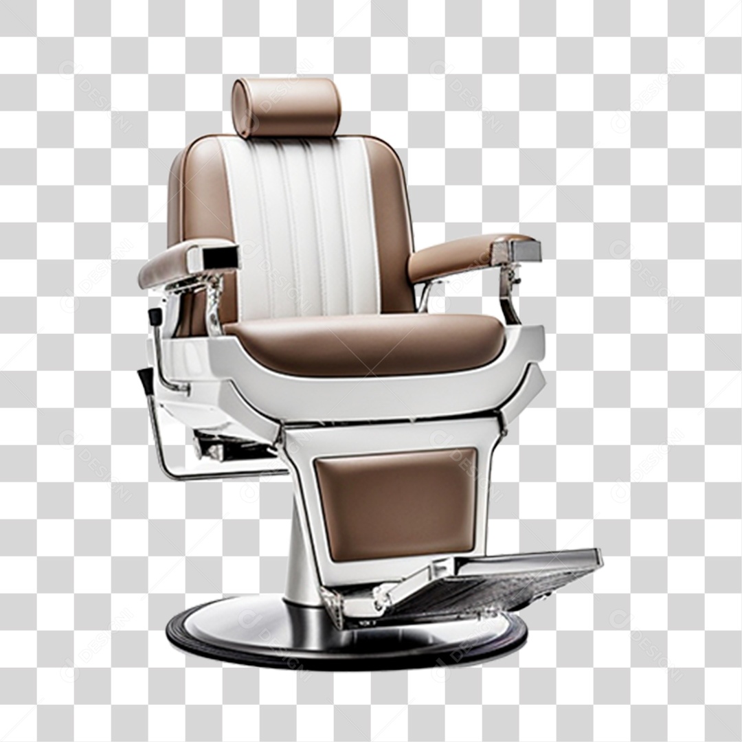 Objeto 3D Cadeira para Corte de Salão Barbeiro Para Composição PNG Transparente