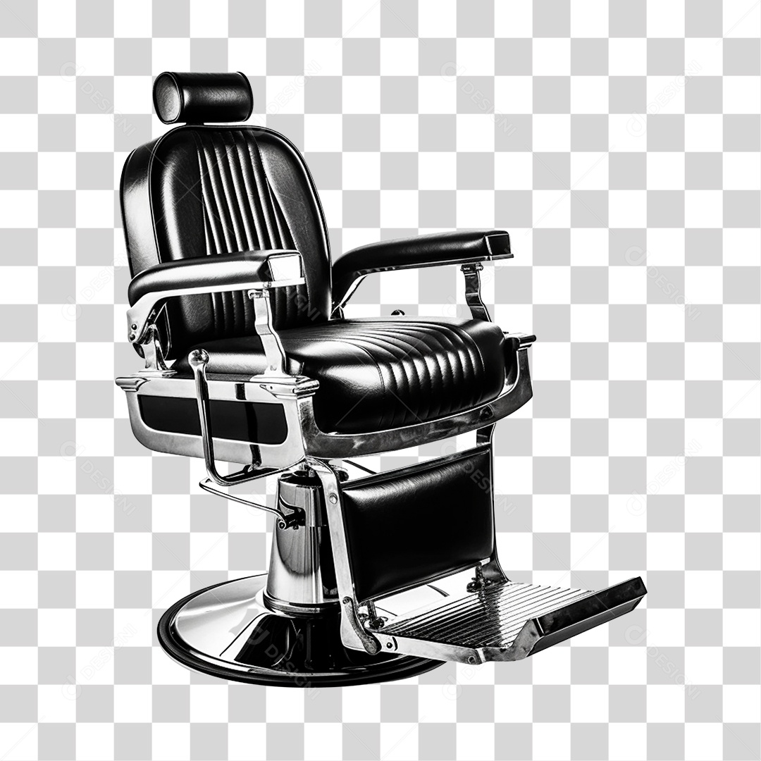 3D Object Barber Salon Cutting Chair for Transparent PNG Composition