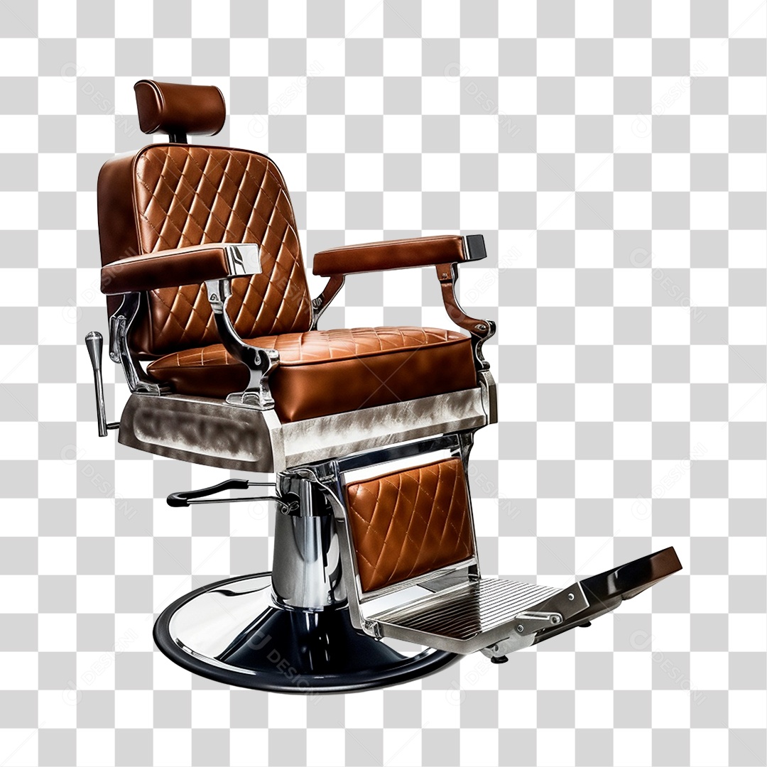 Objeto 3D Cadeira para Corte de Salão Barbeiro Para Composição PNG Transparente