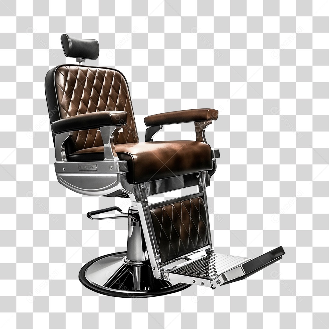 Objeto 3D Cadeira para Corte de Salão Barbeiro Para Composição PNG Transparente