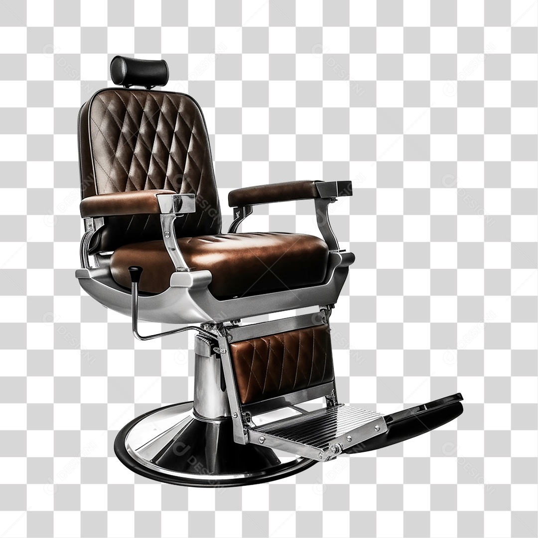 Objeto 3D Cadeira para Corte de Salão Barbeiro Para Composição PNG Transparente