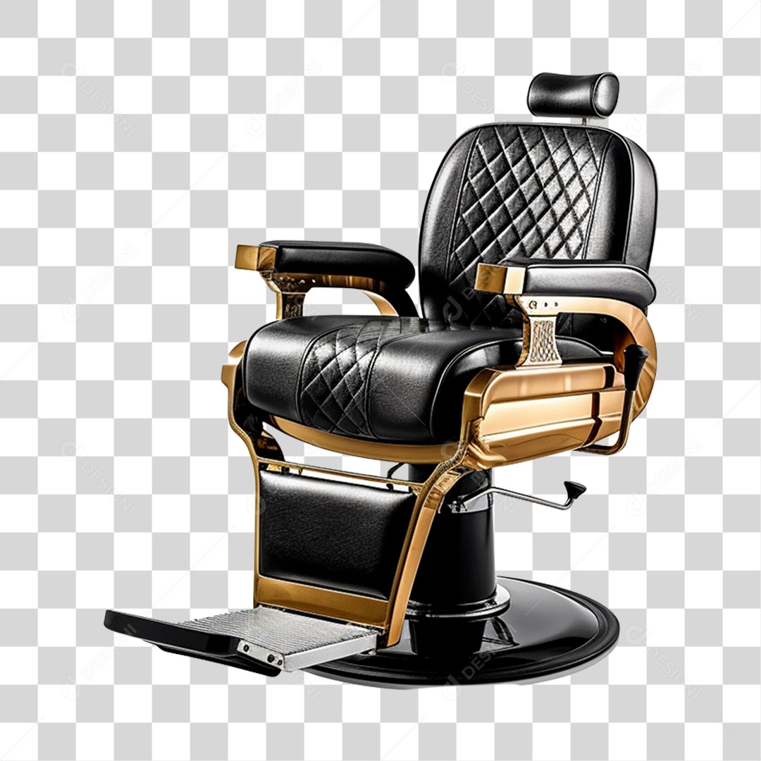 Objeto 3D Cadeira para Corte de Salão Barbeiro Para Composição PNG Transparente