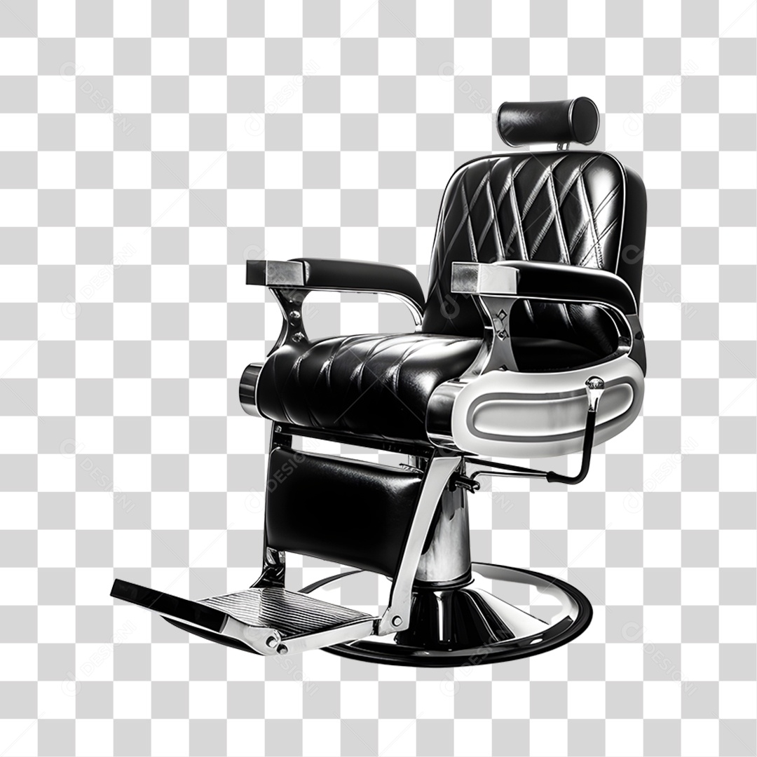 Objeto 3D Cadeira de Salão Barbeiro Para Composição PNG Transparente