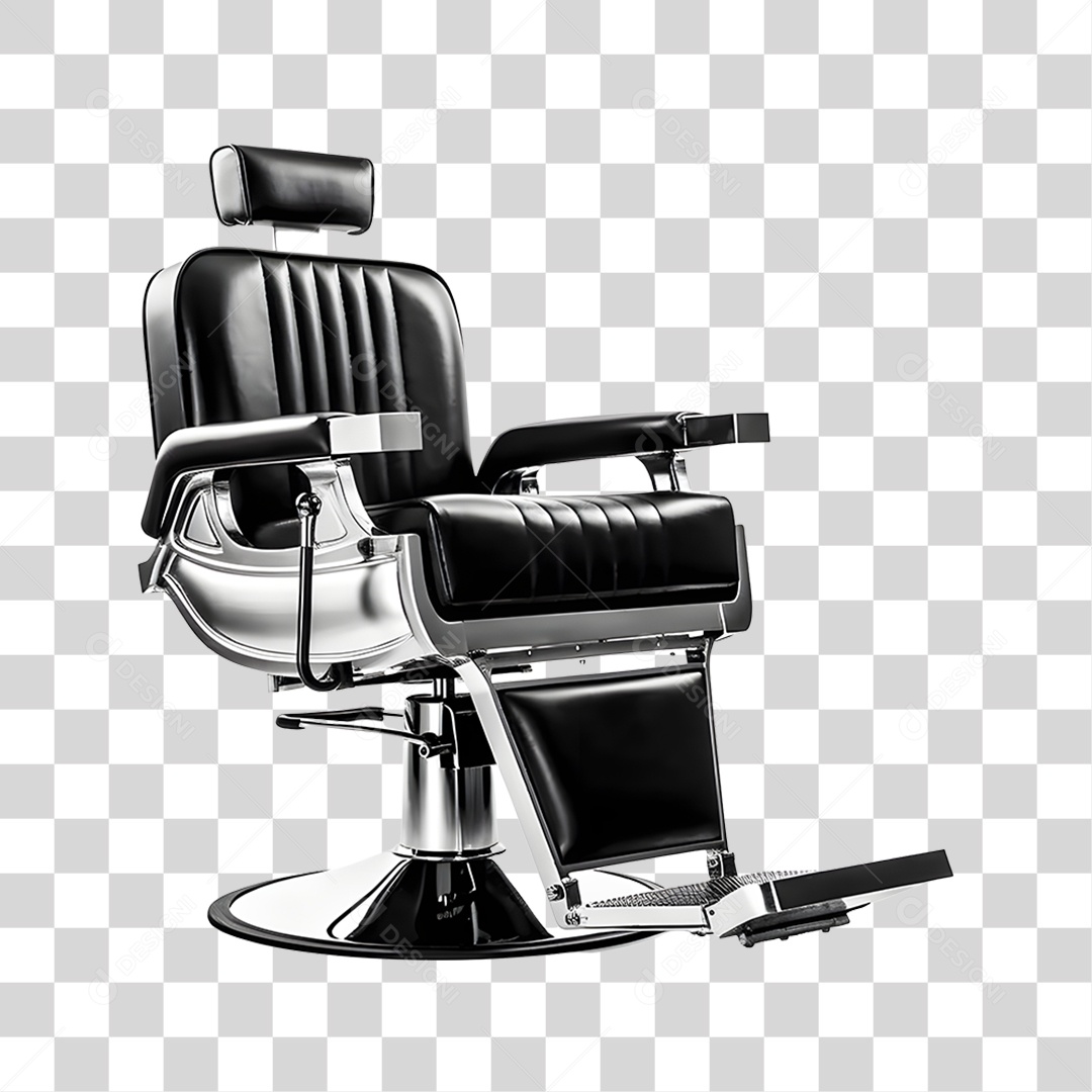 Objeto 3D Cadeira de Salão Barbeiro Para Composição PNG Transparente