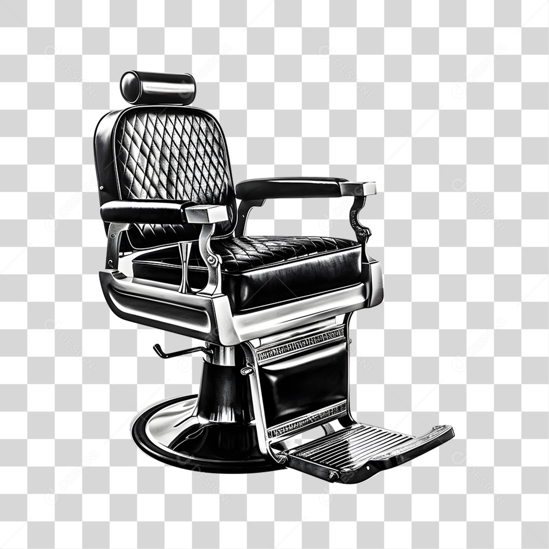 Objeto 3D Cadeira de Salão Barbeiro Para Composição PNG Transparente