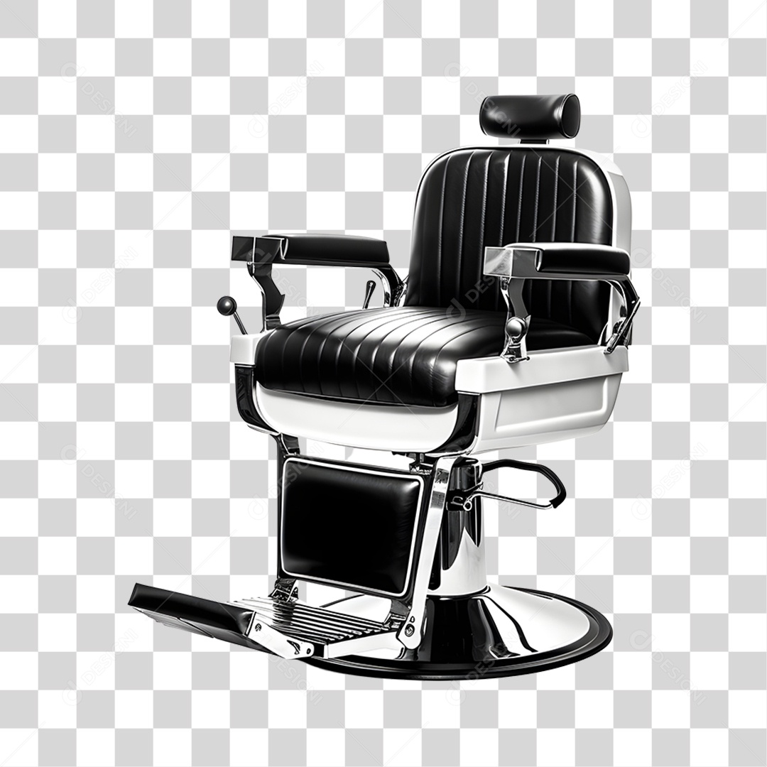 Objeto 3D Cadeira de Salão Barbeiro Para Composição PNG Transparente