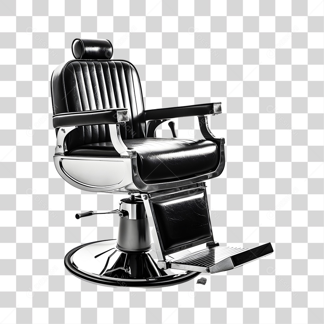Objeto 3D Cadeira de Salão Barbeiro Para Composição PNG Transparente