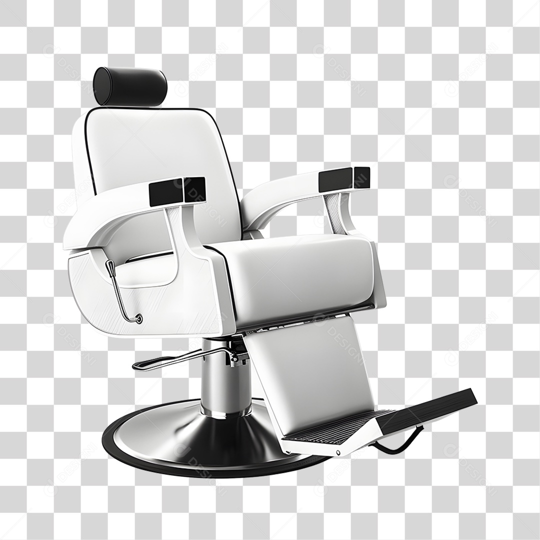 Objeto 3D Cadeira de Salão Barbeiro Para Composição PNG Transparente