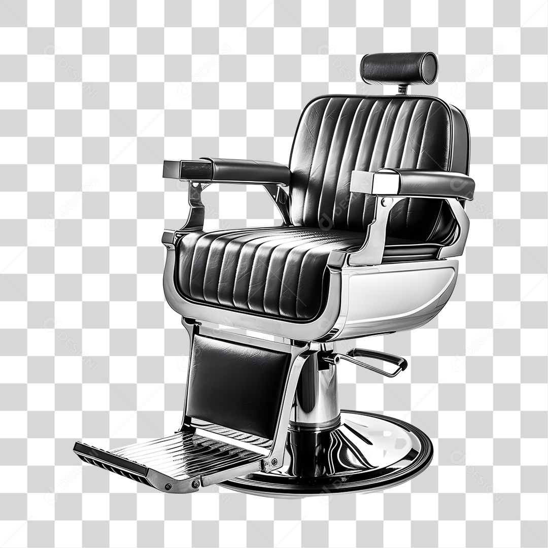 Objeto 3D Cadeira de Salão Barbeiro Para Composição PNG Transparente