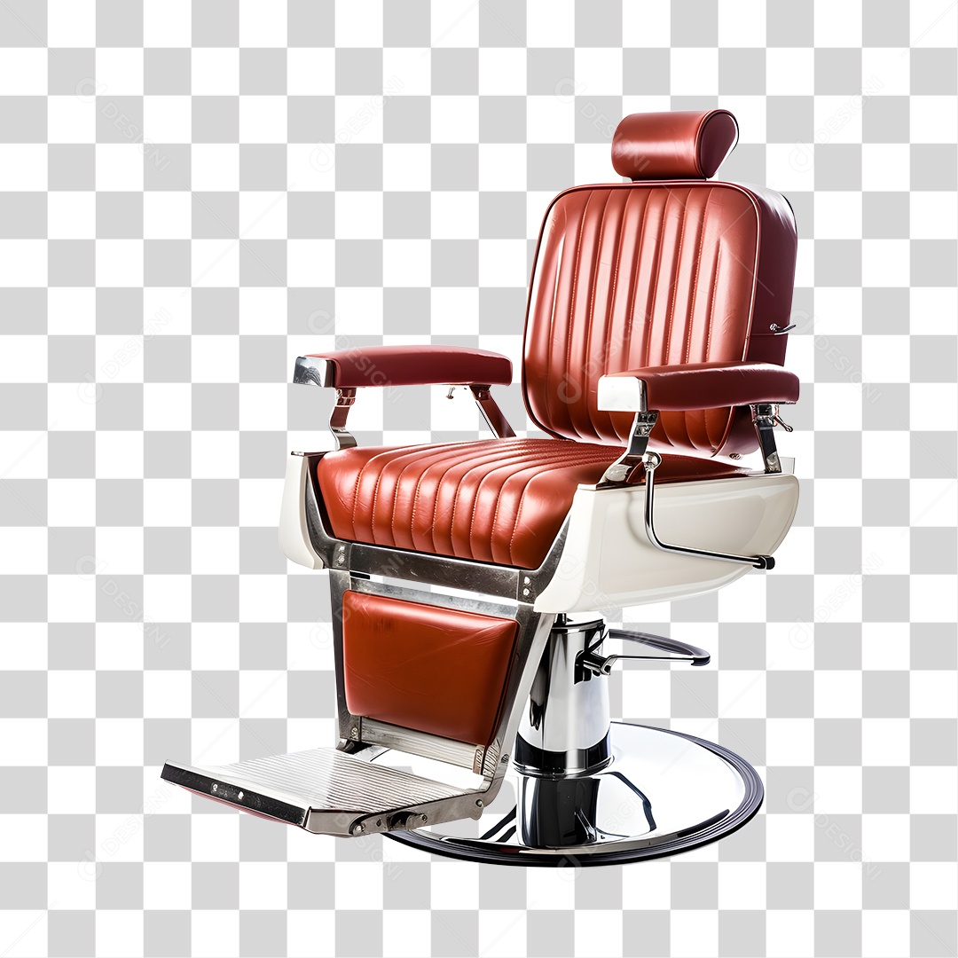 Objeto 3D Cadeira de Salão Barbeiro Para Composição PNG Transparente