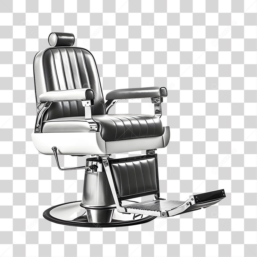 Objeto 3D Cadeira de Salão Barbeiro Para Composição PNG Transparente