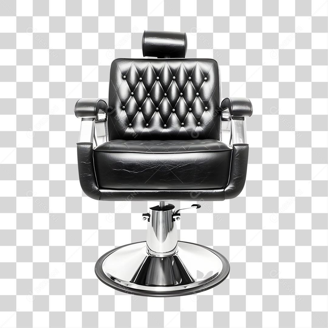 Objeto 3D Cadeira de Salão Barbeiro Para Composição PNG Transparente