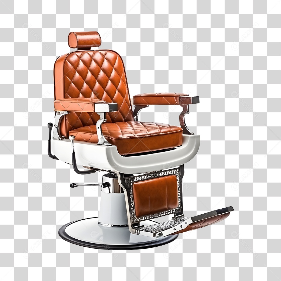Objeto 3D Cadeira de Salão Barbeiro Para Composição PNG Transparente
