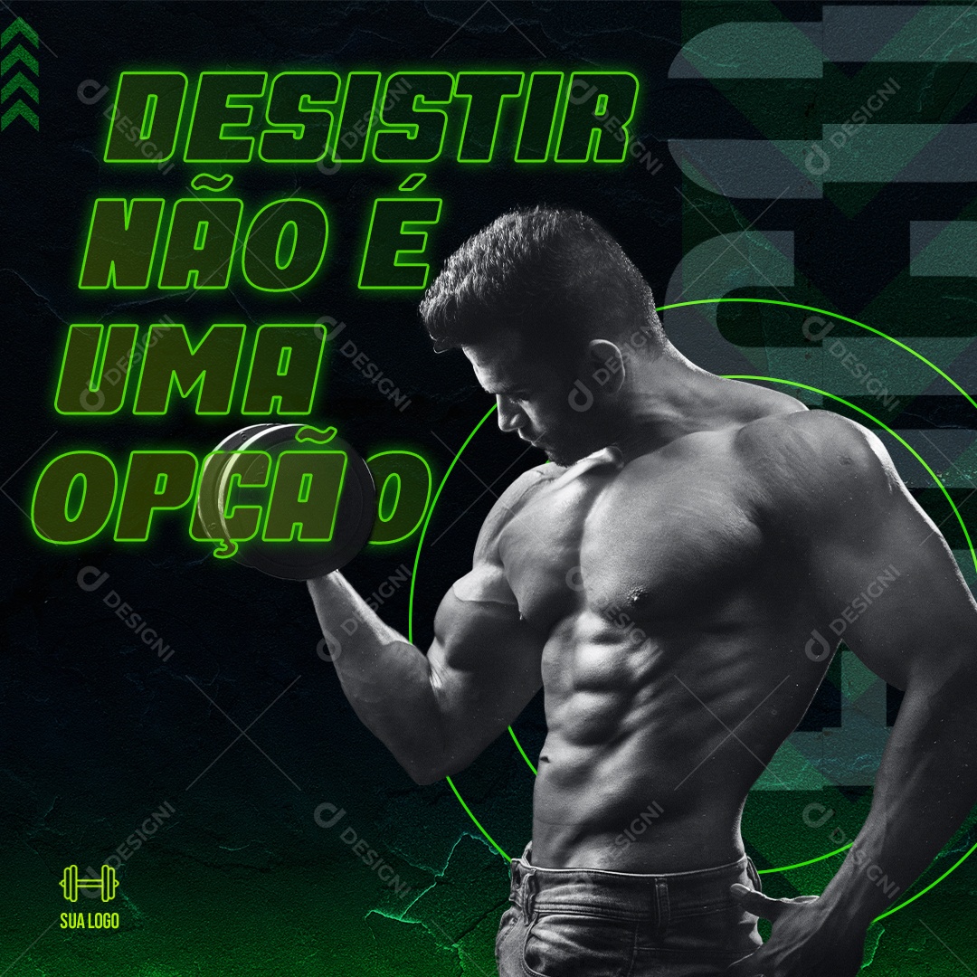 Social Media Desistir Não é Uma Opção Academia PSD Editável