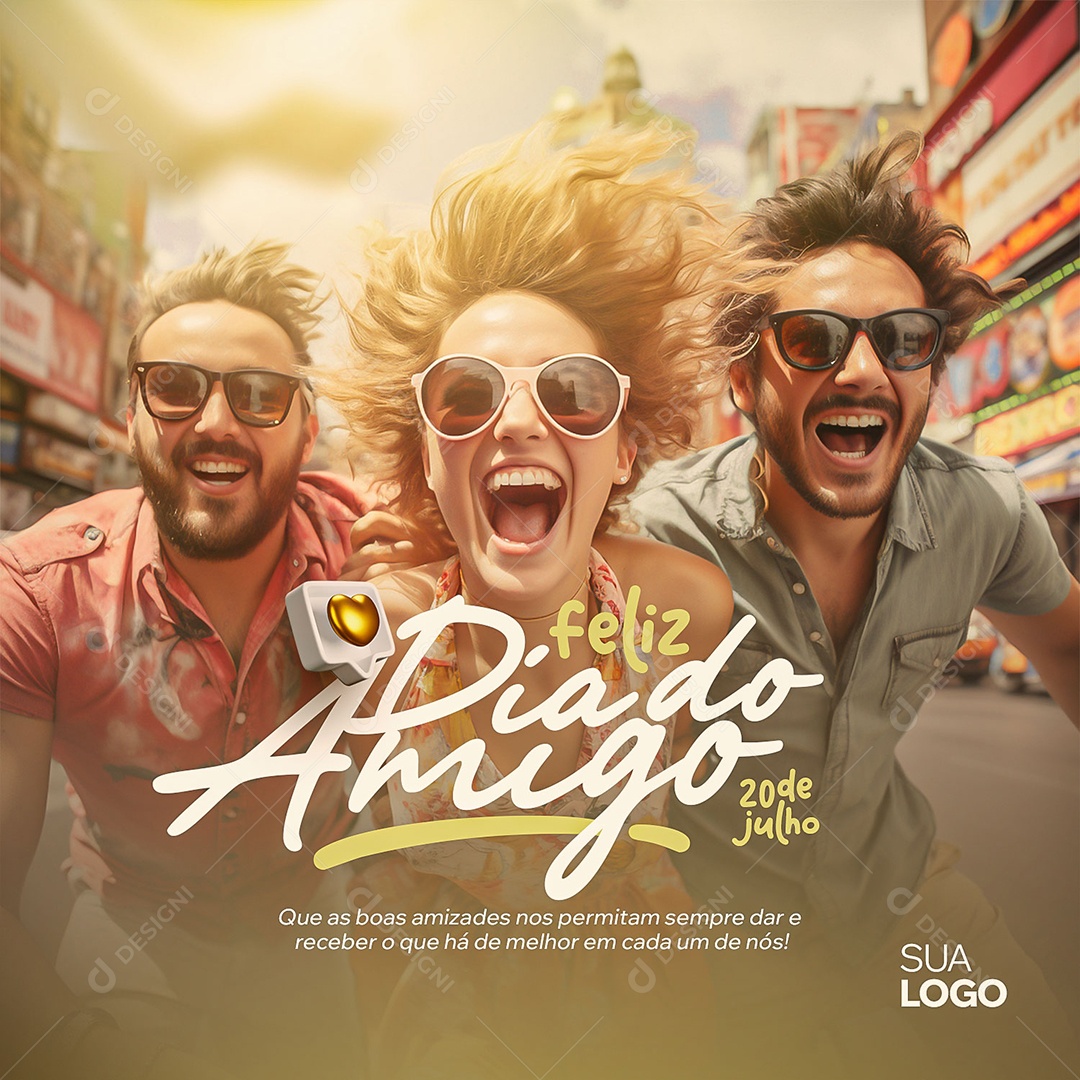 Social Media Dia Dia do Amigo 20 de Julho PSD Editável