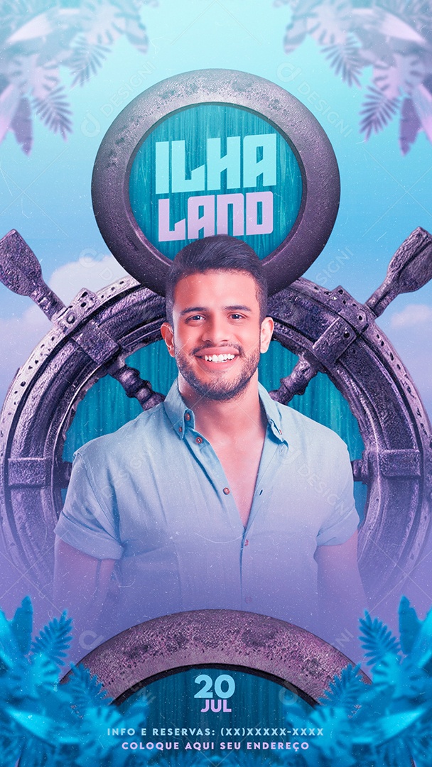 Social Media Flyer Story Ilha Land PSD Editável