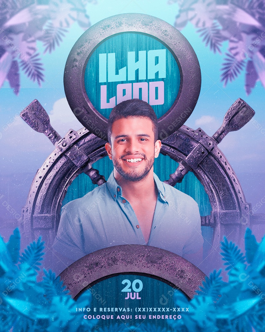 Social Media Flyer Feed Ilha Land PSD Editável