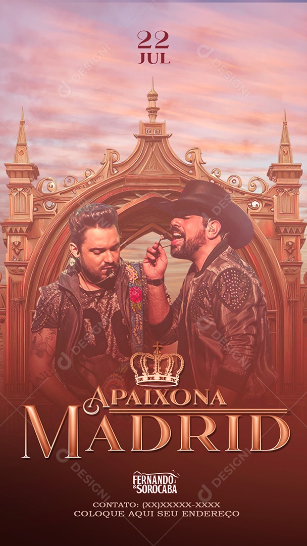 Social Media Flyer Story Apaixona Madrid Fernando e Sorocaba PSD Editável