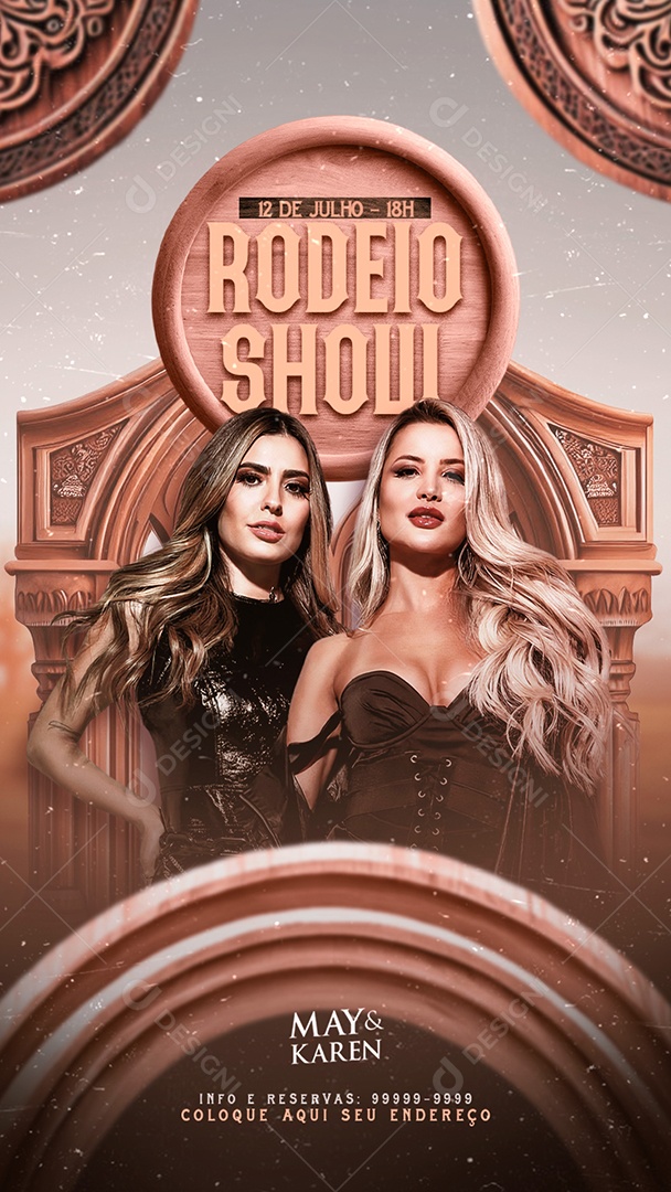 Flyer Story Rodeio Show May e Karen Social Media PSD Editável