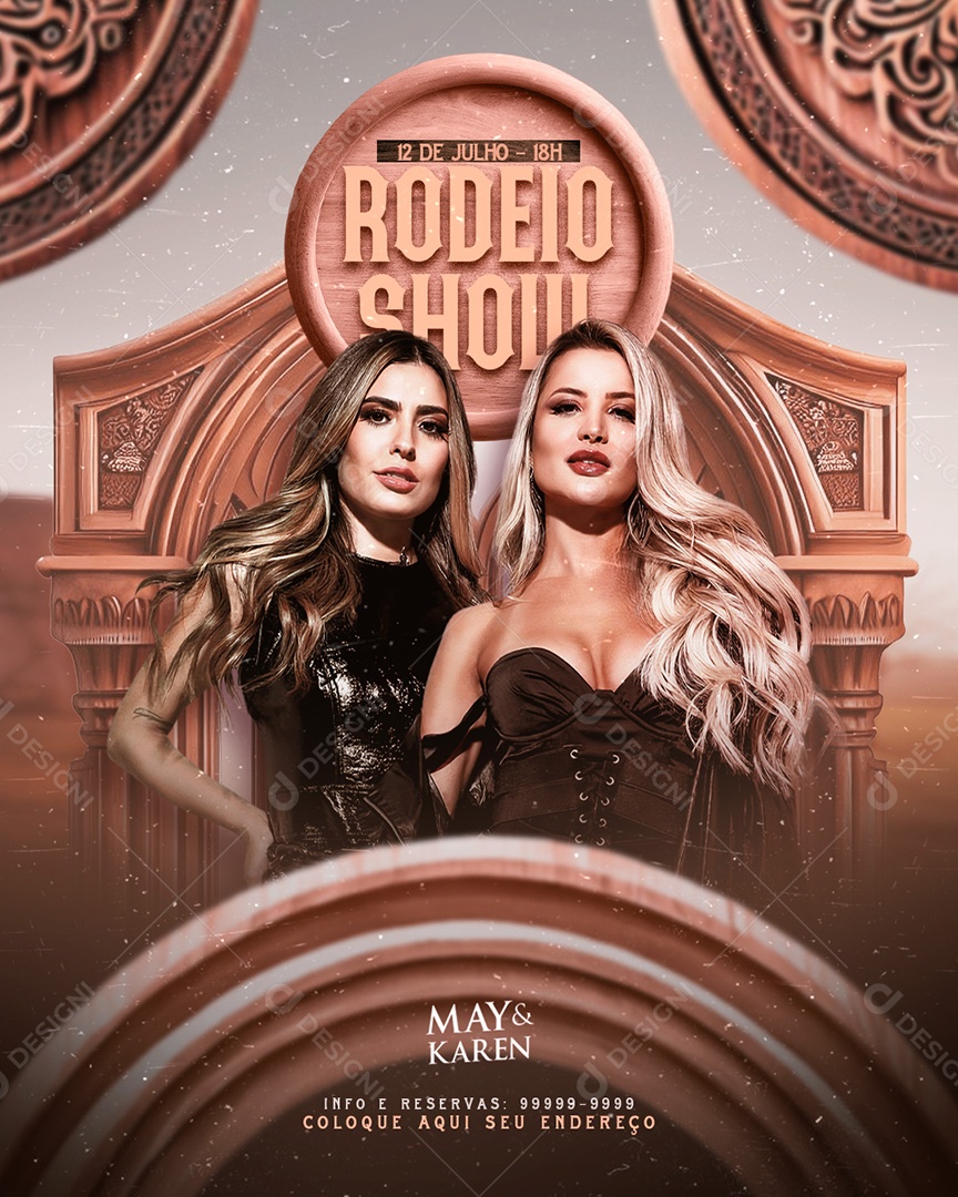 Flyer Feed Rodeio Show May e Karen Social Media PSD Editável