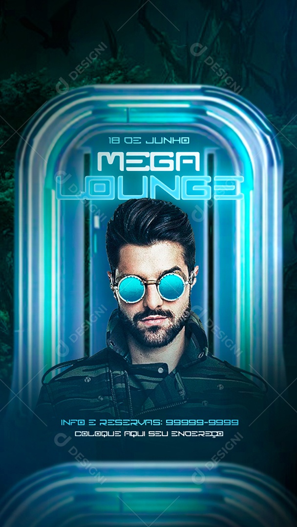 Social Media Flyer Story Mega Lounge Alok PSD Editável