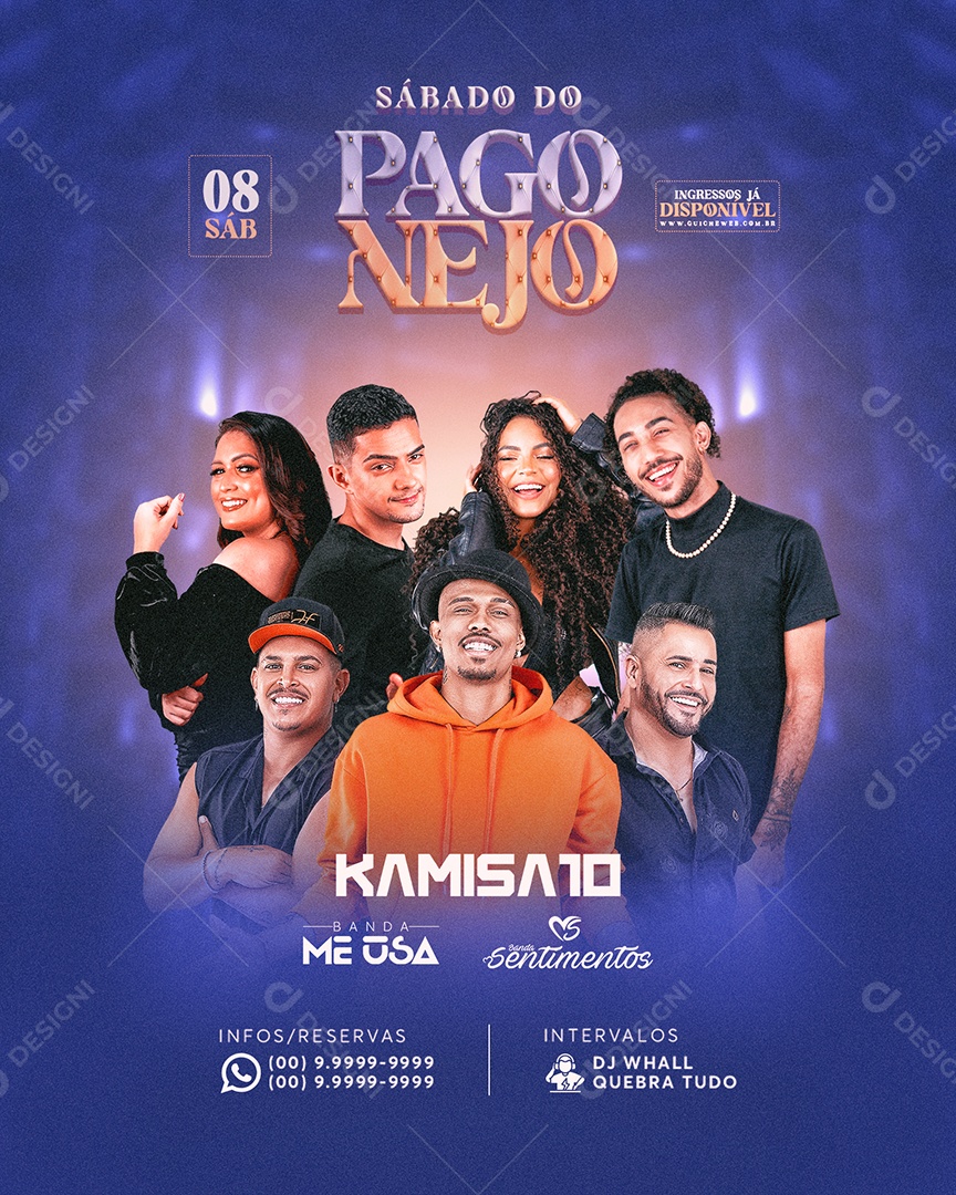 Social Media Flyer Feed Sábado Do Pagonejo PSD Editável