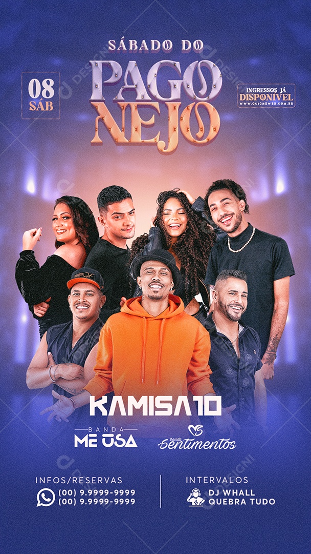 Social Media Flyer Story Sábado Do Pagonejo PSD Editável