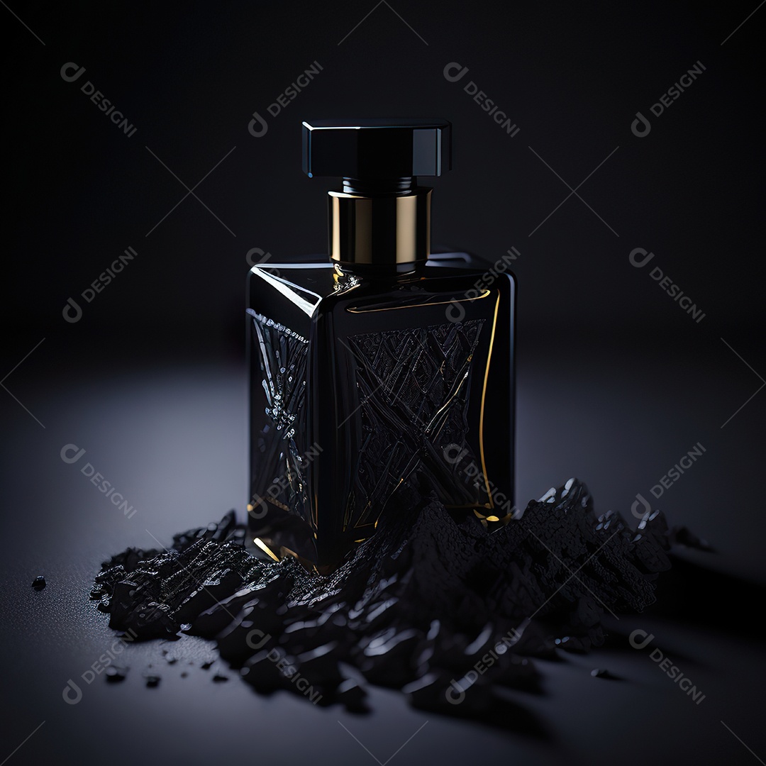 Imagem realista de frasco de perfume sobre fundo isolado