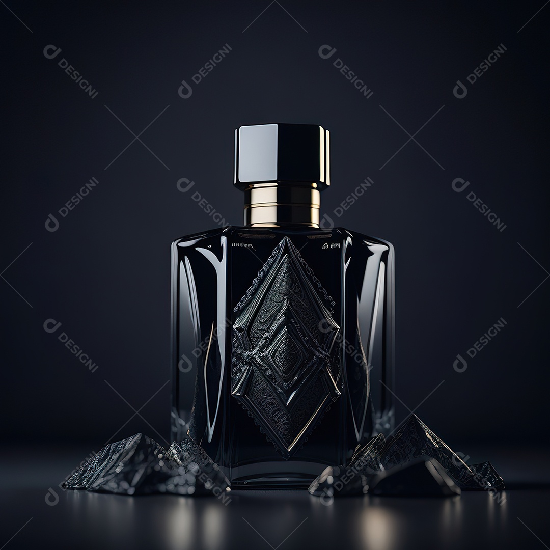 Imagem realista de frasco de perfume sobre fundo isolado