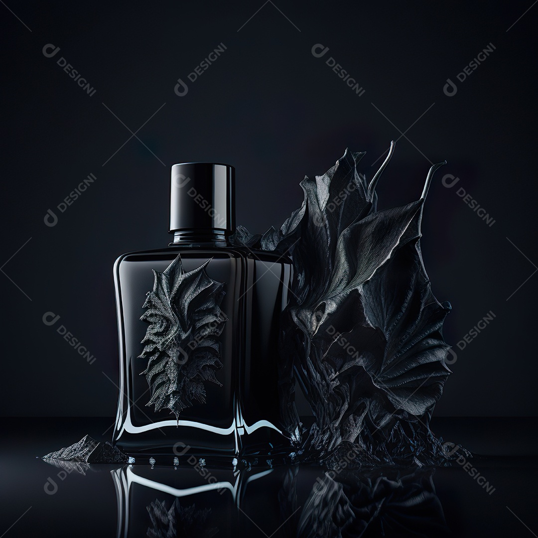 Imagem realista de frasco de perfume sobre fundo isolado