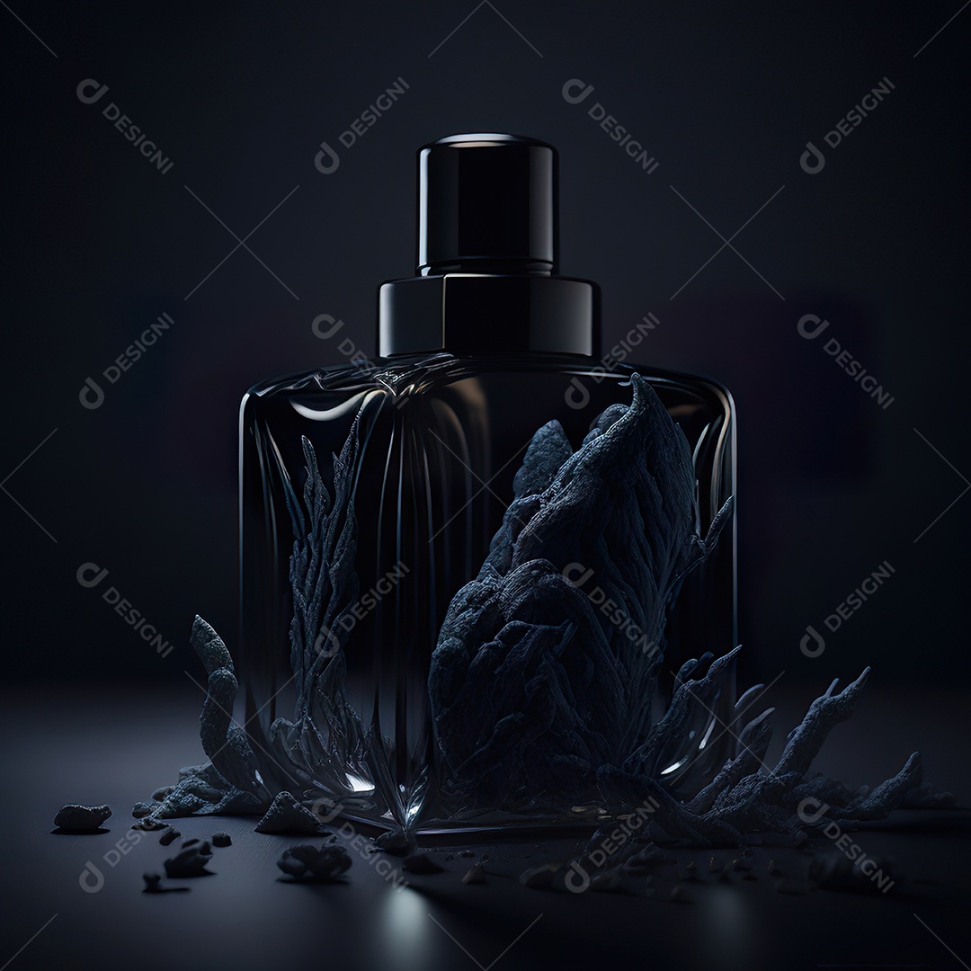 Imagem realista de frasco de perfume sobre fundo isolado