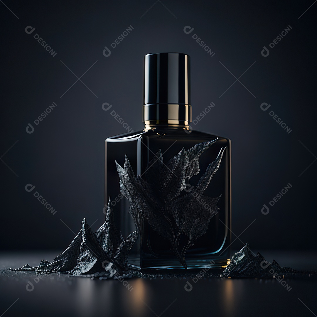 Imagem realista de frasco de perfume sobre fundo isolado