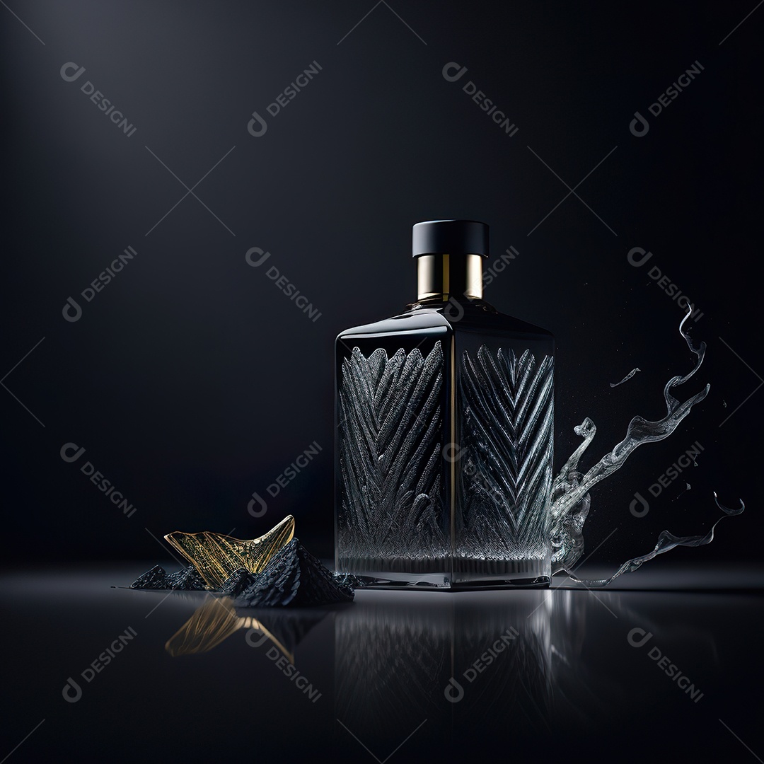 Imagem realista de frasco de perfume sobre fundo isolado