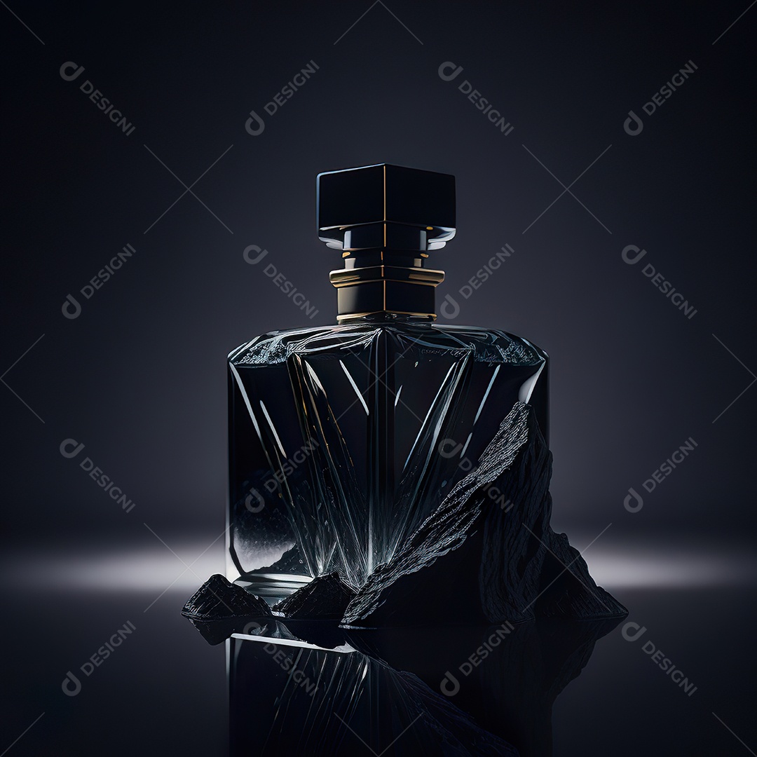 Imagem realista de frasco de perfume sobre fundo isolado