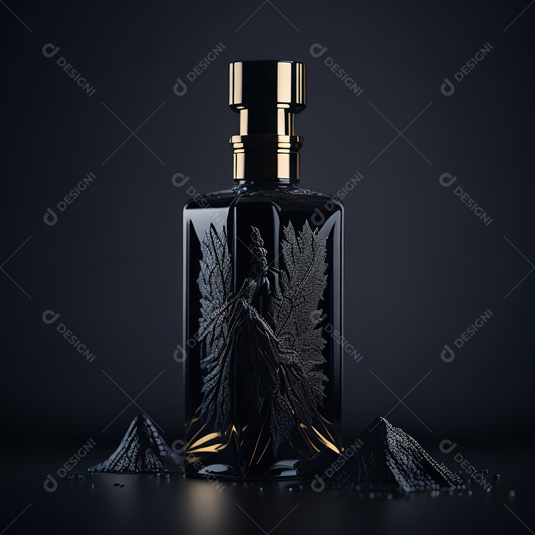 Imagem realista de frasco de perfume sobre fundo isolado