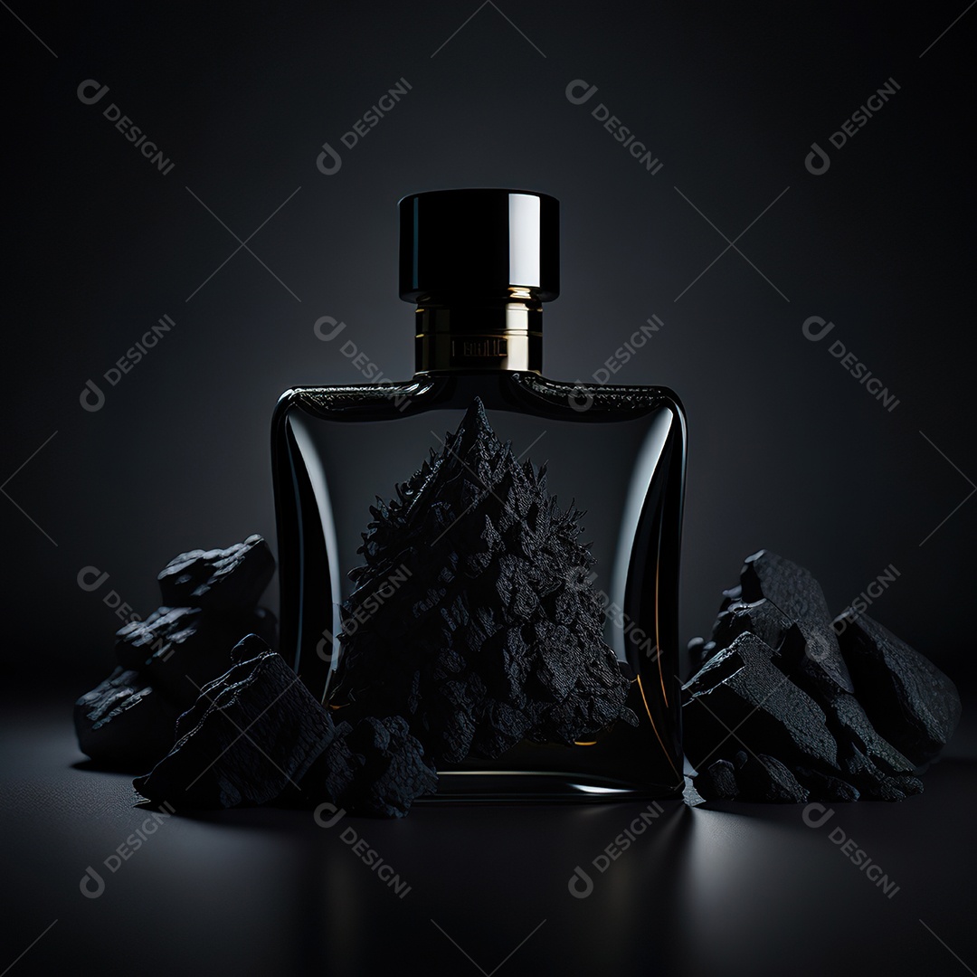 Imagem realista de frasco de perfume  sobre fundo isolado